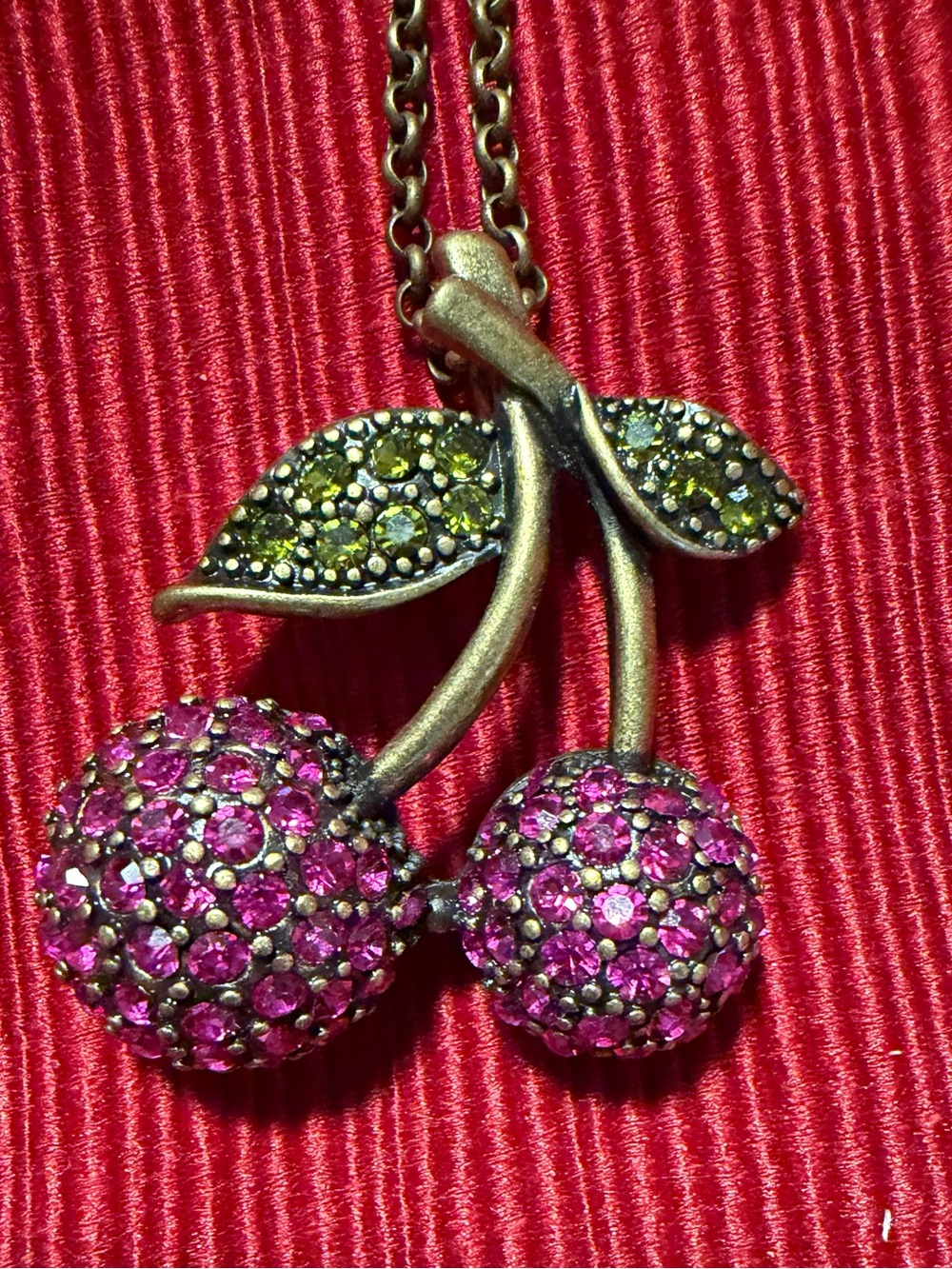 Park Lane Pink Crystal Cherry Pendant Necklace New